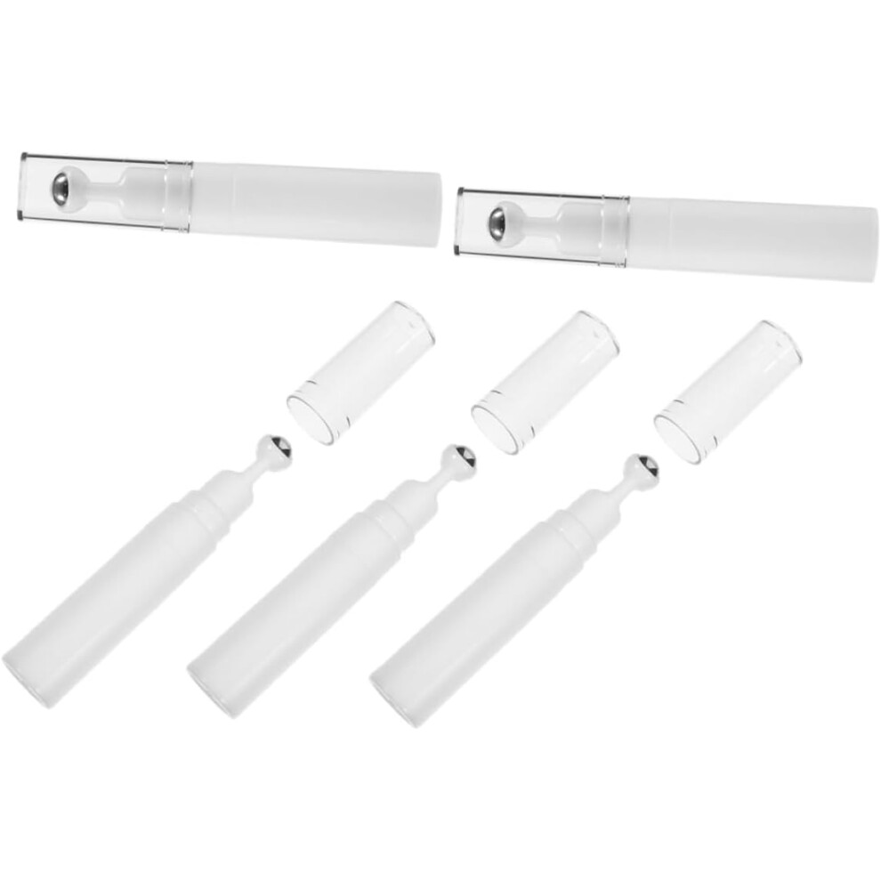 Hkhbjs 5Pcs Travel Cream Container Roll On Perfume Bottles Refillable Portable Acrylic Pmma White Small Roller Bottles