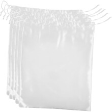 5er-Pack weiche Staubbeutel aus Seidensatin mit Kordelzug für Haarverlängerungen, Verpackungsorganizer für Reisen