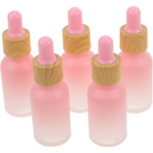 5pcs Gradient Glass Dropper Bottle Empty Refillable Essential Oil Bottles for Skincare and Perfume Oil Travel Use