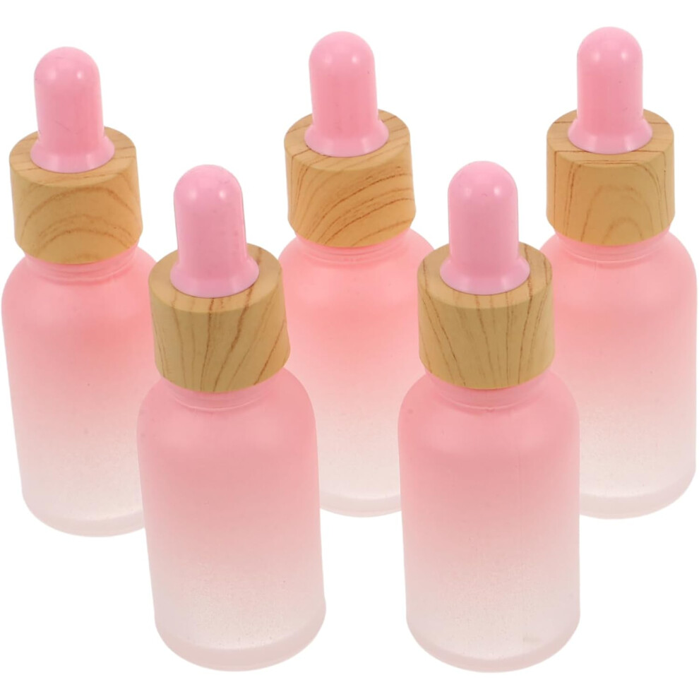 Hkhbjs 5Pcs Gradient Glass Dropper Bottle Empty Refillable Essential Oil Bottles For Skincare And Perfume Oil Travel Use