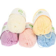 5pcs 4-Ply Combed Milk Cotton Worsted Weight Crochet Yarn for Household Knitting