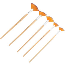 Set van 5 multifunctionele nylon waaierkwasten, slijtvaste kwasten voor aquarel- en olieverf.