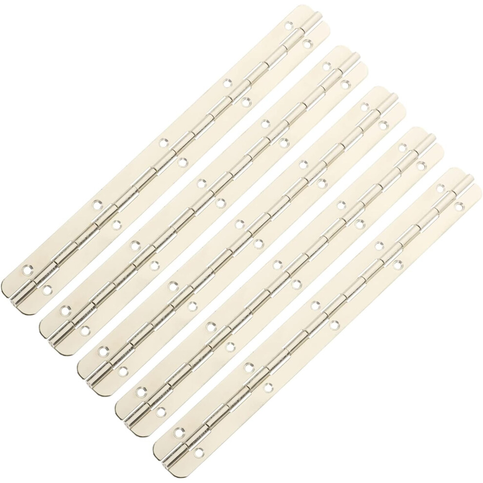 5-Piece Continuous Piano Hinge For Jewelry Box 180 Nickel Plated 190Mm X 19Mm 5455468314278