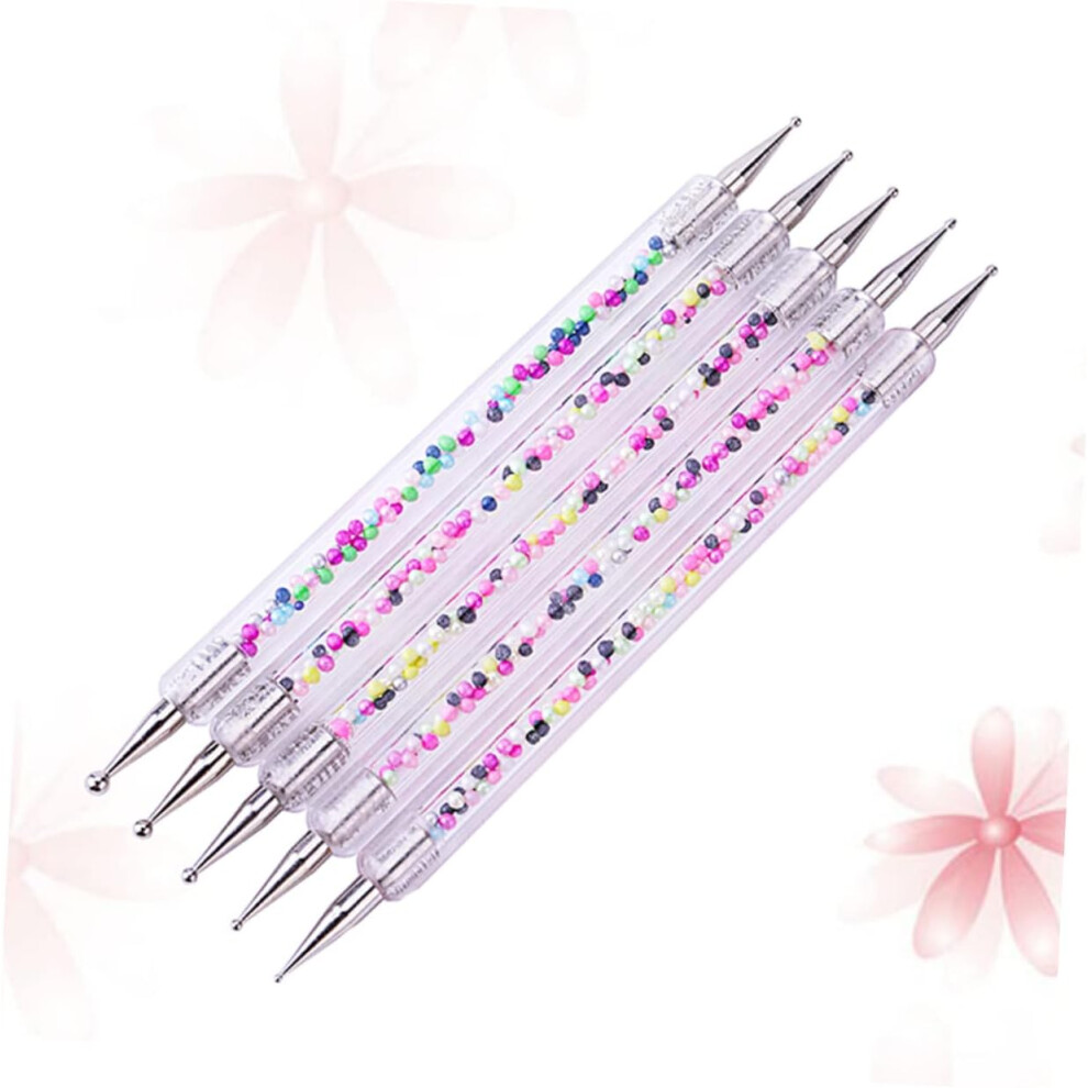 Hkhbjs 5Pcs Colorful Nail Point Pen Double-Headed Dotting Pen