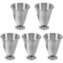 5-teiliges Set aus Edelstahl-Messbechern, Mehrzweck-Wasserbechern, leicht zu reinigen, silbernen Kommunionskelchen
