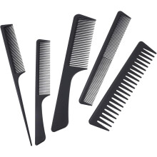 5er-Packung Kohlefaserkämme für Friseursalons und Barbiere, breitzinkige Kämme zum Stylen von Männerhaaren