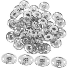 50 stuks 17 mm zilverkleurige metalen drukknopen om op te naaien voor kleding, onzichtbare druksluitingen