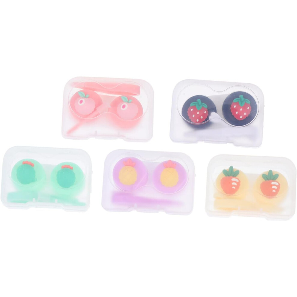 Hkhbjs 5Pcs Portable Contacts Lens Cases Practical Lens Holders For Eye Care For Travel And Daily Use