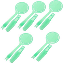 Lot de 5 disques démaquillants coréens avec poignée amovible, en coton extensible, pour organiser et prendre soin de sa peau.