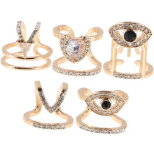 5-teiliges Set verstellbarer Fingernagelringe für Damen, Strass-Nagelschmuck, offenes Design, Fingernagel-Accessoires