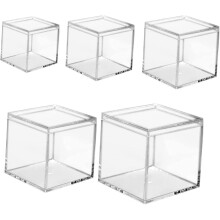 5 Acryl-Verpackungsboxen zur Aufbewahrung von Süßigkeiten, Deckel klein, auch für Schmuckhalter geeignet