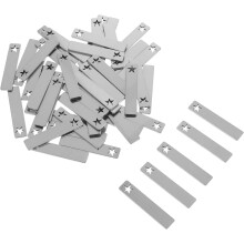 50 étiquettes pendentifs rectangulaires en acier inoxydable pour gravure, vierges