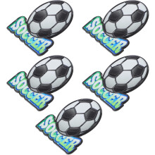 5-teiliges Set mit Fußball-Anstecknadeln aus Zinklegierung mit Emaille-Motiv – Fußball-Reversbrosche für Spieltag und Sportjacke
