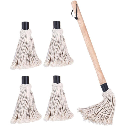 6pcs BBQ Basting Brush with Replaceable Cotton Yarn Heads, Practical Handle Oil Brush