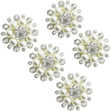 5 Stück 28 mm Strass-Dekorationsknöpfe zum Nähen und Dekorieren