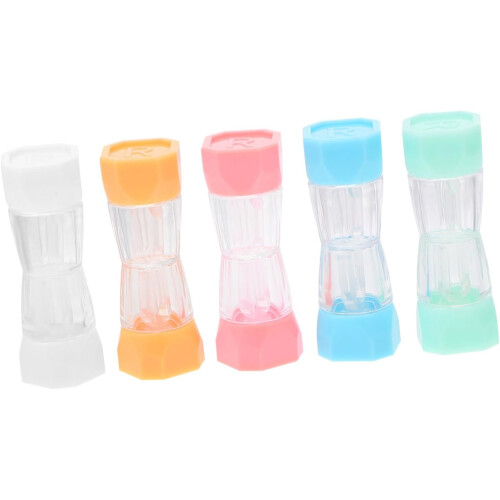 5pcs Glasses Case Multiple Storage Plastic Lens Organizer Leakproof Portable for Travel Work School