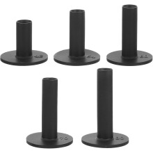 Ensemble de 5 tees de golf en silicone noir, tête plate, supports de balles de golf flexibles de 42 à 80 mm
