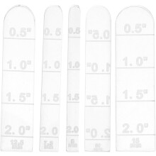 5-teiliges Set Acryl-Bogenführungslineale für Polymerclay mit kleinen Markierungen zur Dicken- und Tiefenmessung – Bastelbedarf