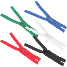 Set di 5 cinturini con cerniera in resina colorata per cucire borse e abbigliamento fai da te, chiusura autobloccante in resina n. 8