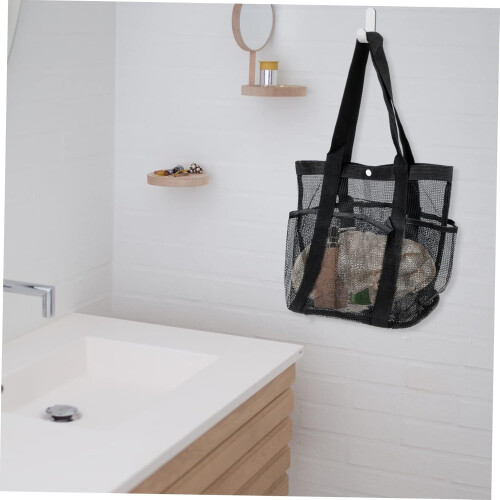 2pcs Large Capacity Mesh Beach Bag for Travel Multi-pocket Toiletry Bag Hanging Function Net Pouch 1