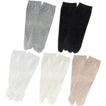 5 Paar Tabi-Socken mit geteilter Zehenpartie für Damen, bequeme Baumwollsocken im Viertel-Stil, ideal zum Tragen in Sandalen, Beinwärmer-Stil
