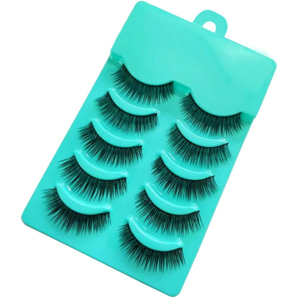 Hkhbjs 5Pairs Natural Fiber Eyelashes Full Comfortable False Lashes