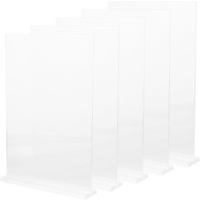 5 Stück A4 Acryl-Schildhalter, doppelseitige Tischmenüständer, Kunststoff-Präsentationsständer