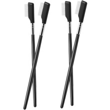 4-teiliges Wimpernkämm-Set mit Mascara-Kamm, Wimperntrennerbürste und Wimpernseparator aus Edelstahl