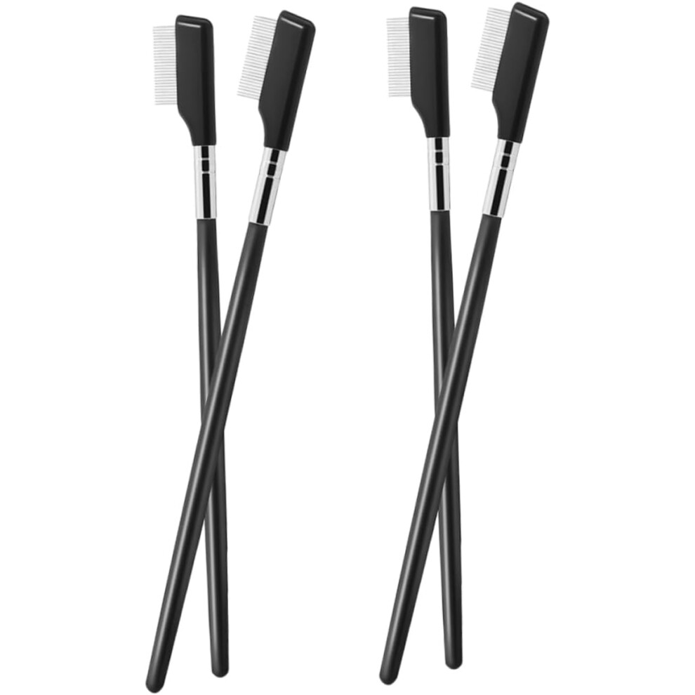 Hkhbjs 4Pcs Eyelash Comb Mascara Comb Lash Separator Brush Stainless Steel Eyelash Brush Lash Separator