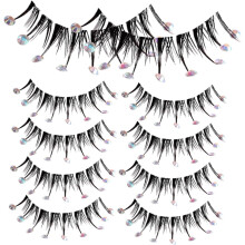 5 Paar Strass-Wimpernverlängerungen mit Diamanten für Damen-Make-up, geeignet für Partys und besondere Anlässe