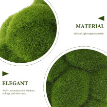 2 stuks decoratieve kunstmosballen, bloemvormige topiaryballen, kleurecht, stevig, met flocking bekleed, groene bol
