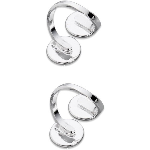 5pcs Adjustable Silver Plated Ring Bases 12mm Inner Diameter Portable Ring Holders