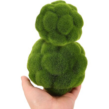 2pcs Faux Moss Ball Decorative Floral Topiary Balls Fade-Resistant Sturdy Flocking Foam Green Sphere