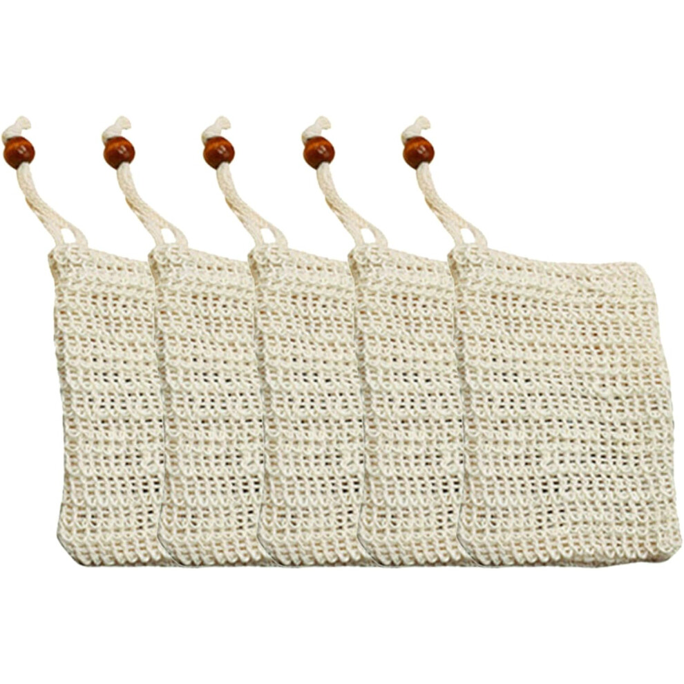 Hkhbjs 5Pcs Bathing Soap Bag Mesh Soap Saver Exfoliating Pocket Foaming Bag Drawstring For Handmade Facial