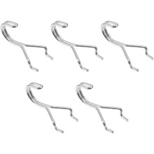 5 ganchos metálicos para paneles perforados, ganchos colgantes para estantes de exhibición, tornillos para estantes de garaje