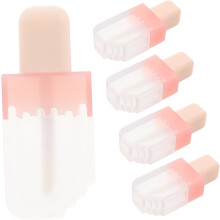 5er-Packung Lippenstift-Spenderfläschchen, leere Lipgloss-Tuben, eisförmige, nachfüllbare Lippenölfläschchen für das Reise-Proben-Set