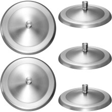 Juego de 5 tapas de acero inoxidable para vasos, de borde liso y forma redonda. Tapas resistentes para mantener las bebidas calientes.