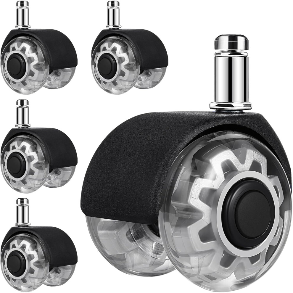 5Pcs Universal Heavy Duty Office Chair Wheels Casters Replacement Silver Swivel Wheels 5455468167881
