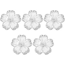 Boutons de couture brillants en forme de fleur, en alliage de zinc avec strass, résistants à l'usure
