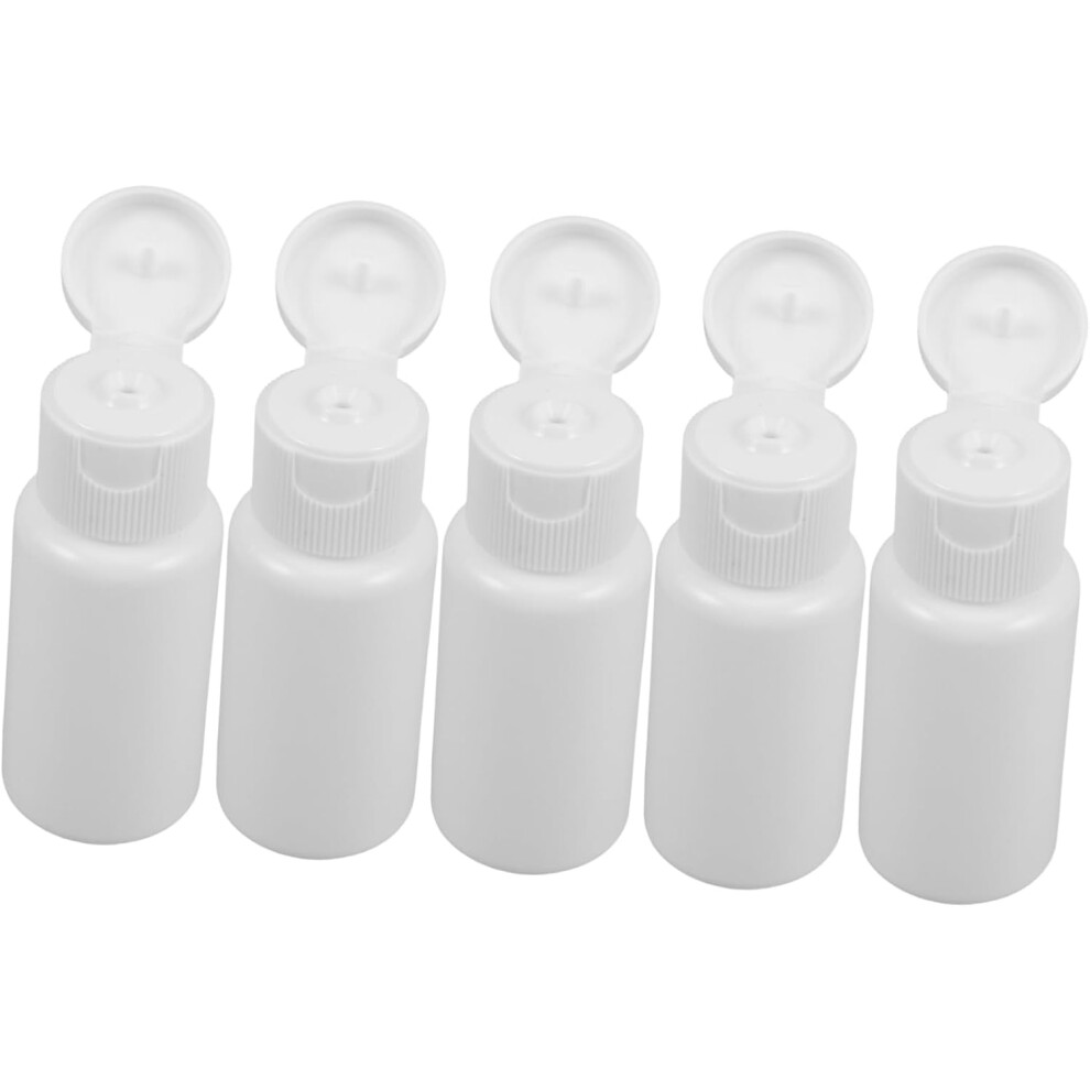 Hkhbjs 5Pcs White Plastic Travel Bottles For Shampoo And Conditioner Leakproof Refillable Cosmetic Dispenser