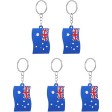 5er-Pack Schlüsselanhänger mit australischer Flagge, Länderflaggen-Anhänger, Auto-Schlüsselanhänger für Rucksack, Tasche, Reisehandtasche