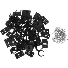 Clips de fixation pour plinthes de meubles avec ouverture semi-circulaire, 40 jeux réglables, en ABS noir