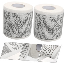 2 Rollen Toilettenpapier mit Labyrinthmuster, Mehrzweck-Toilettenpapier aus Zellstoff