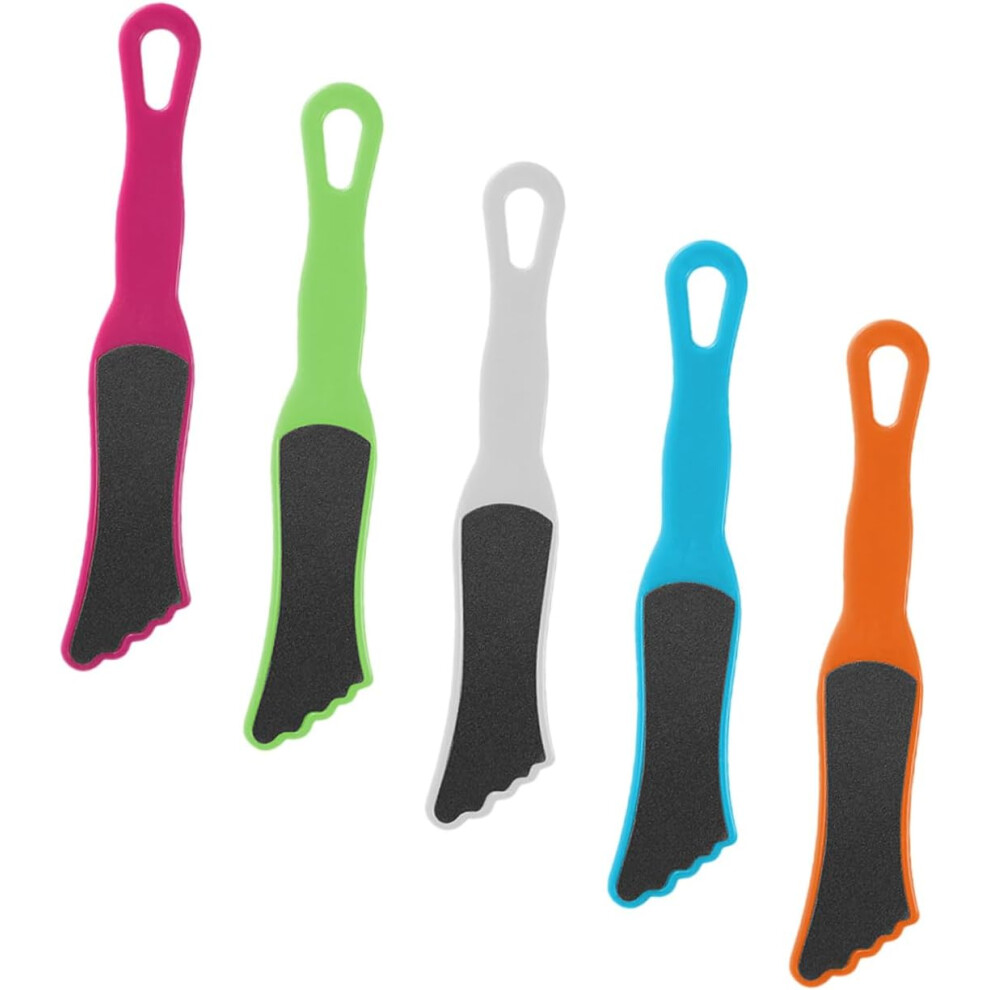 Hkhbjs 5Pcs Ergonomic Handle Pedicure Foot File Sided Calluses Remover For Feet Dead Skin And Heel Scraper Random Color