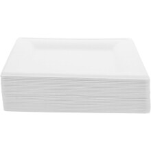 50 plateaux en carton jetables carrés blancs pour gâteaux, accessoires de fête, assiettes compartimentées