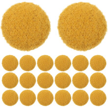 50 stuks ronde, met wol beklede knopen, geel, stof, naaibenodigdheden