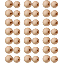 400pcs Handmade Wood Craft Beads Natural Round Wooden Beads Holes Loose