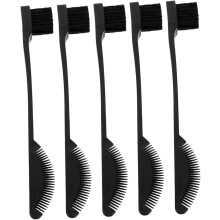 Doppelkopf-Make-up-Pinsel, 5-teilig, schwarze Wimpernbürste, Wimperntrenner, Wimpernapplikator