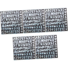 Regenbogenfarbene holografische Buchstabenaufkleber (2,5 cm), 5 Stück, selbstklebende Alphabet- und Zahlenaufkleber