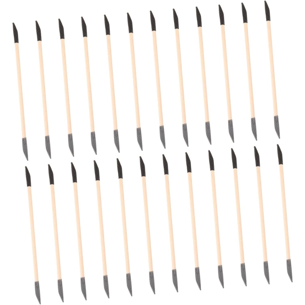 Hkhbjs Black/Gray 50Pcs Double Ended Nail Sanding Sticks With And Grits Wooden Cuticle Pusher